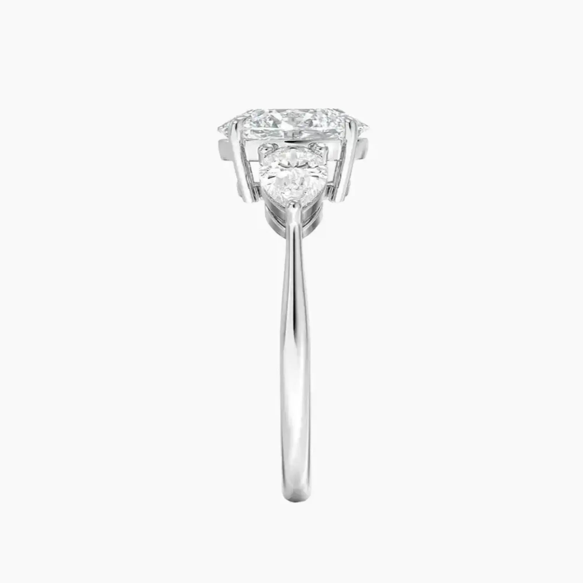 Calliope Oval Three Stone 2.5 Carat Lab Grown Diamond Engagement Ring in 18K White Gold