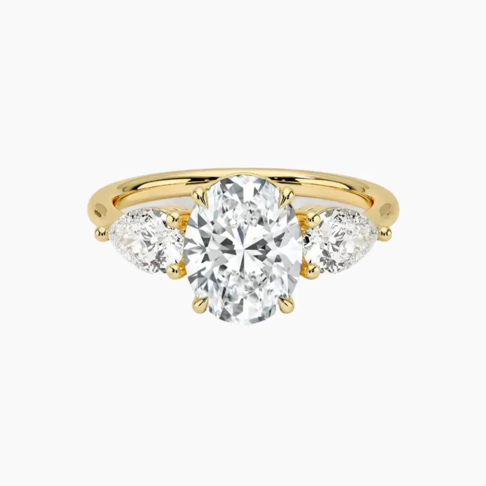 Calliope Oval Three Stone 2 Carat Lab Grown Diamond Engagement Ring in 14K Rose Gold