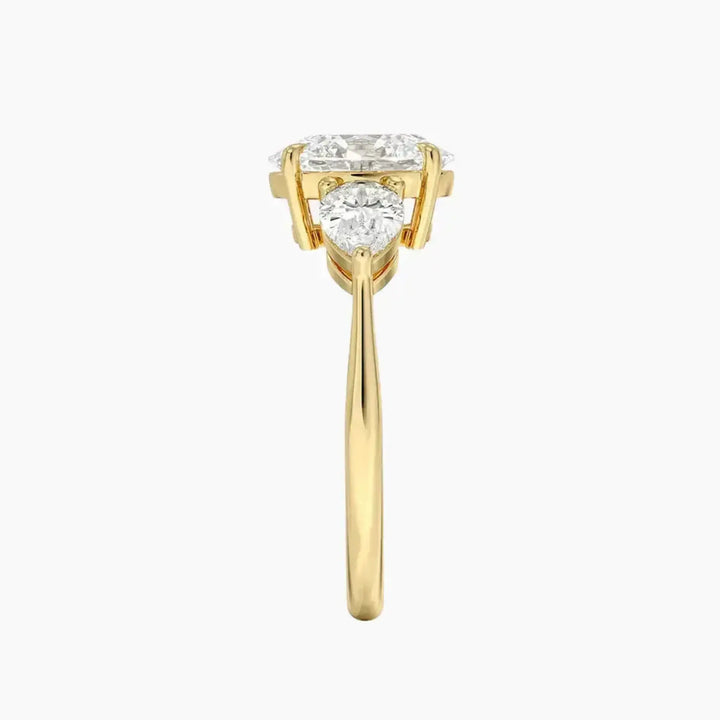 Calliope Oval Three Stone 1.5 Carat Lab Grown Diamond Engagement Ring in 14K Rose Gold