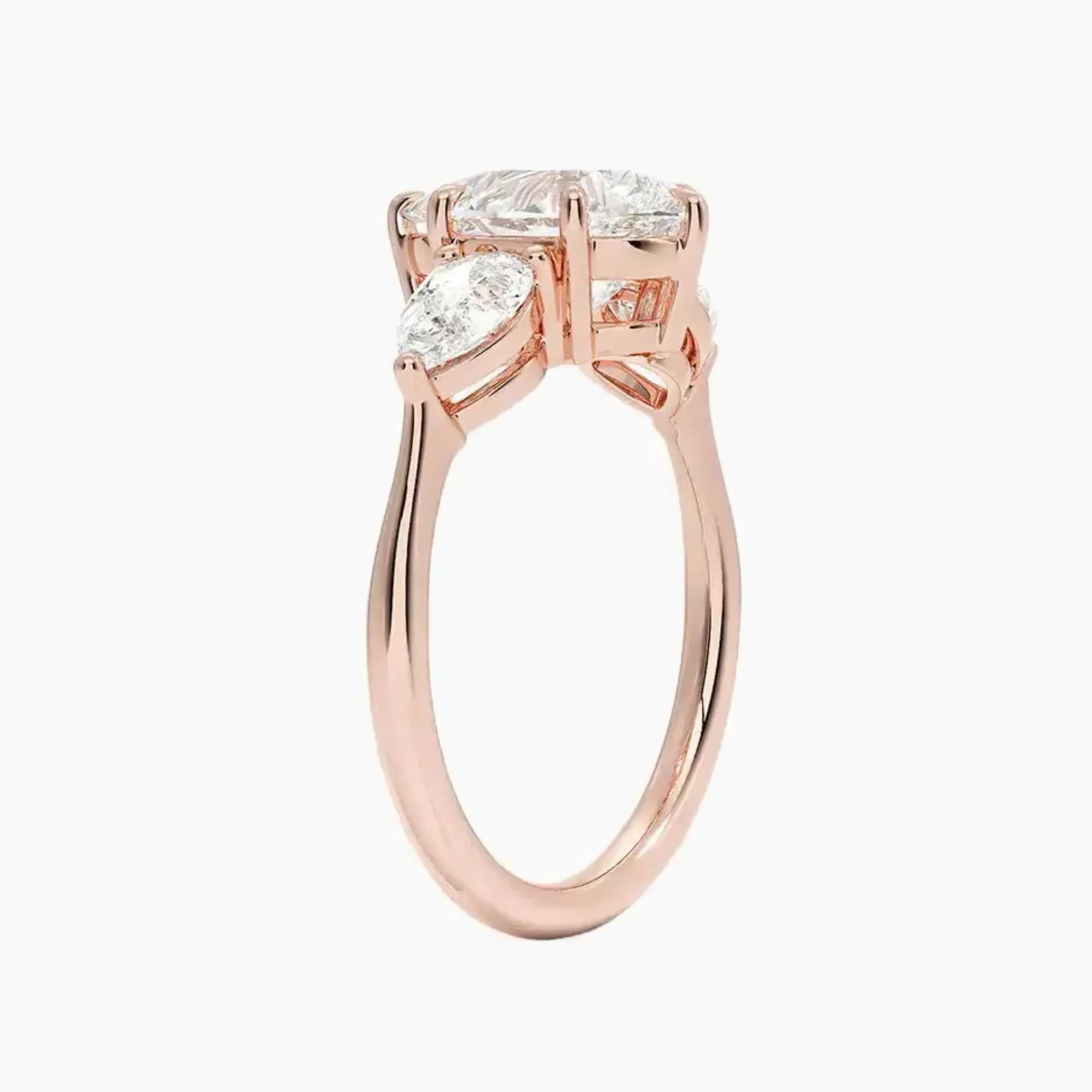 Calliope Pear Three Stone Diamond Ring Setting in 14K White Gold
