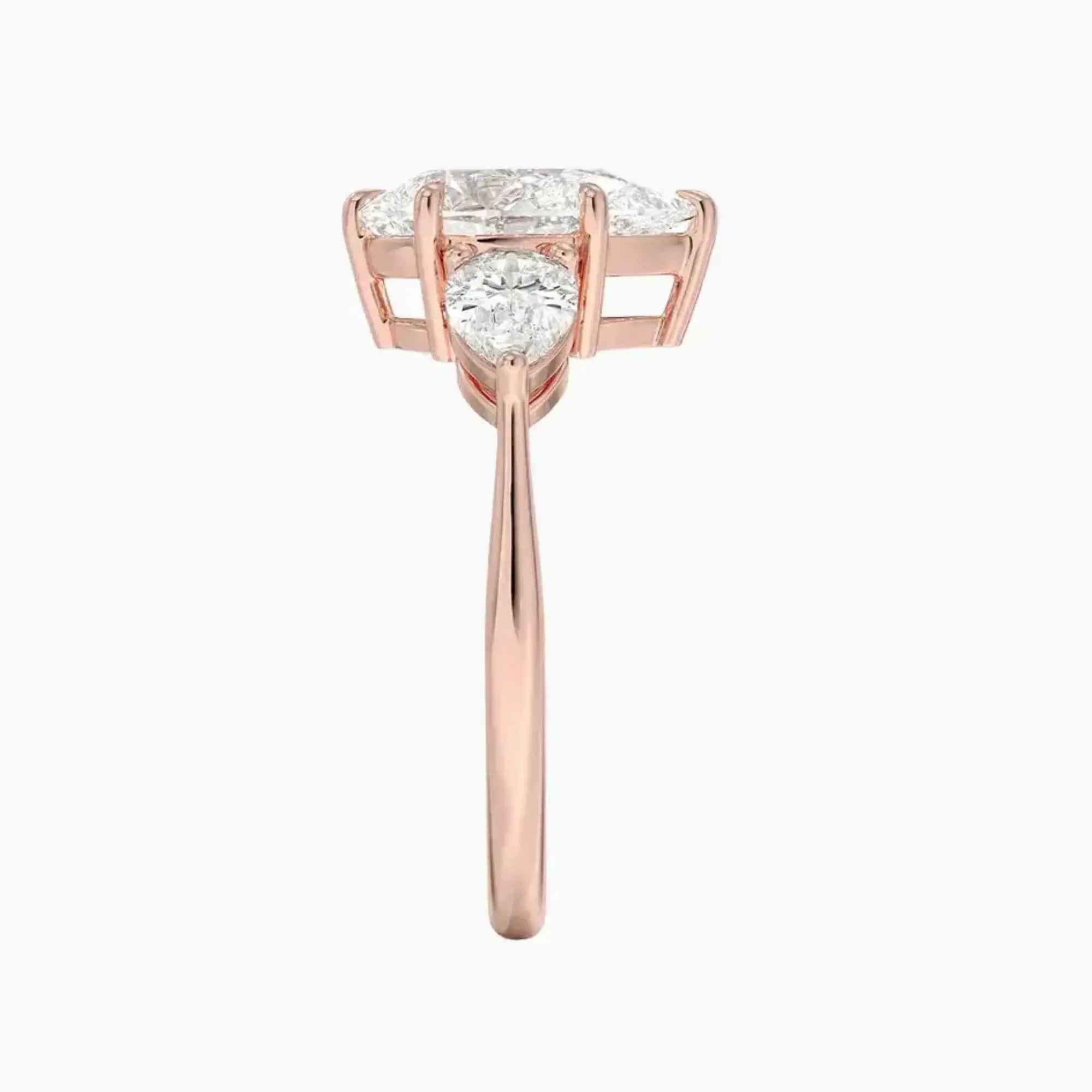 Calliope Pear Three Stone 3 Carat Lab Grown Diamond Engagement Ring in 18K Yellow Gold