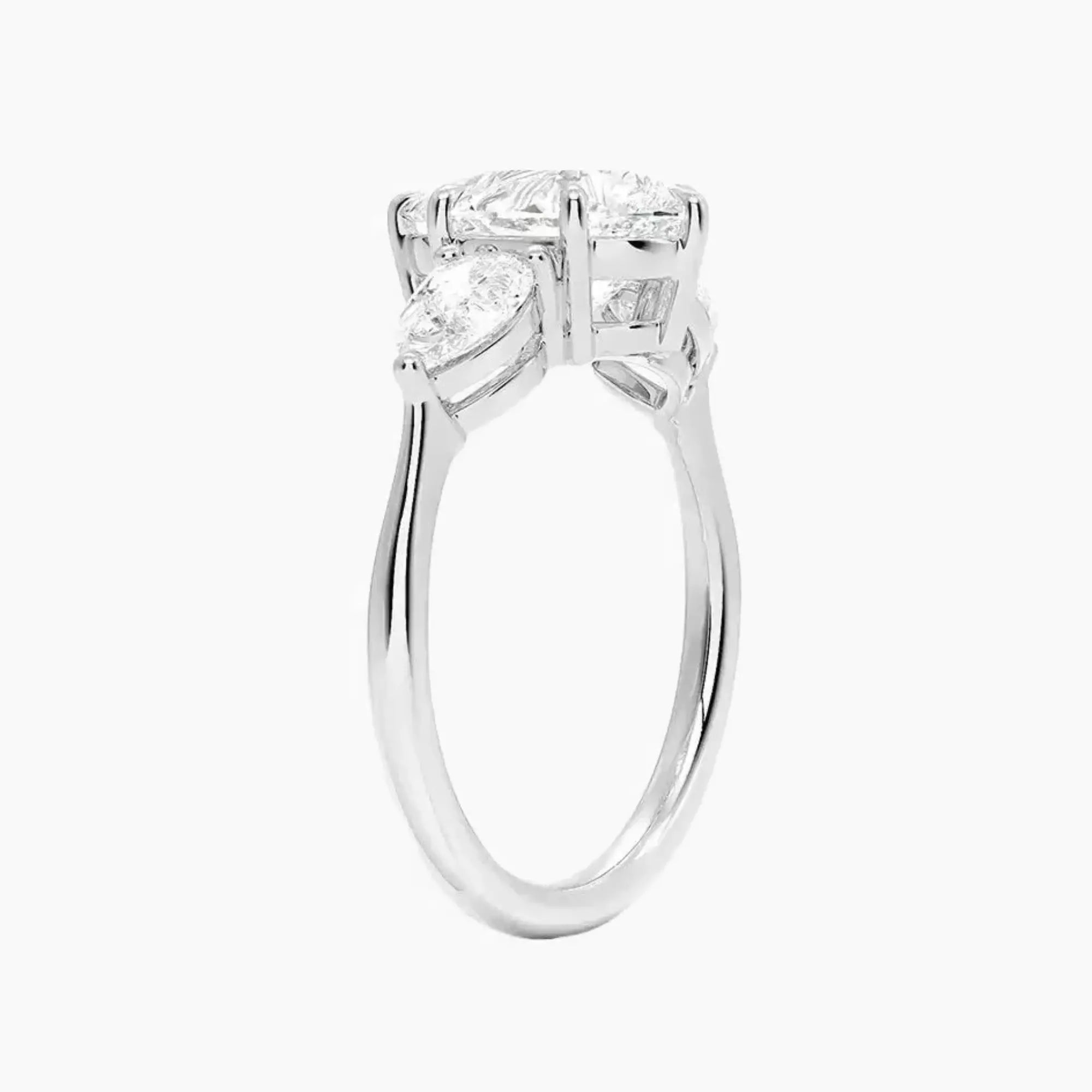 Calliope Pear Three Stone Diamond Ring Setting in 14K Yellow Gold