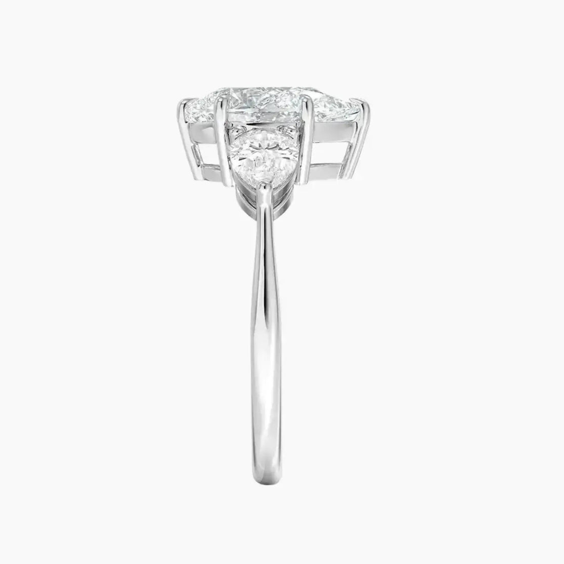 Calliope Pear Three Stone 1 Carat Lab Grown Diamond Engagement Ring in 14K White Gold