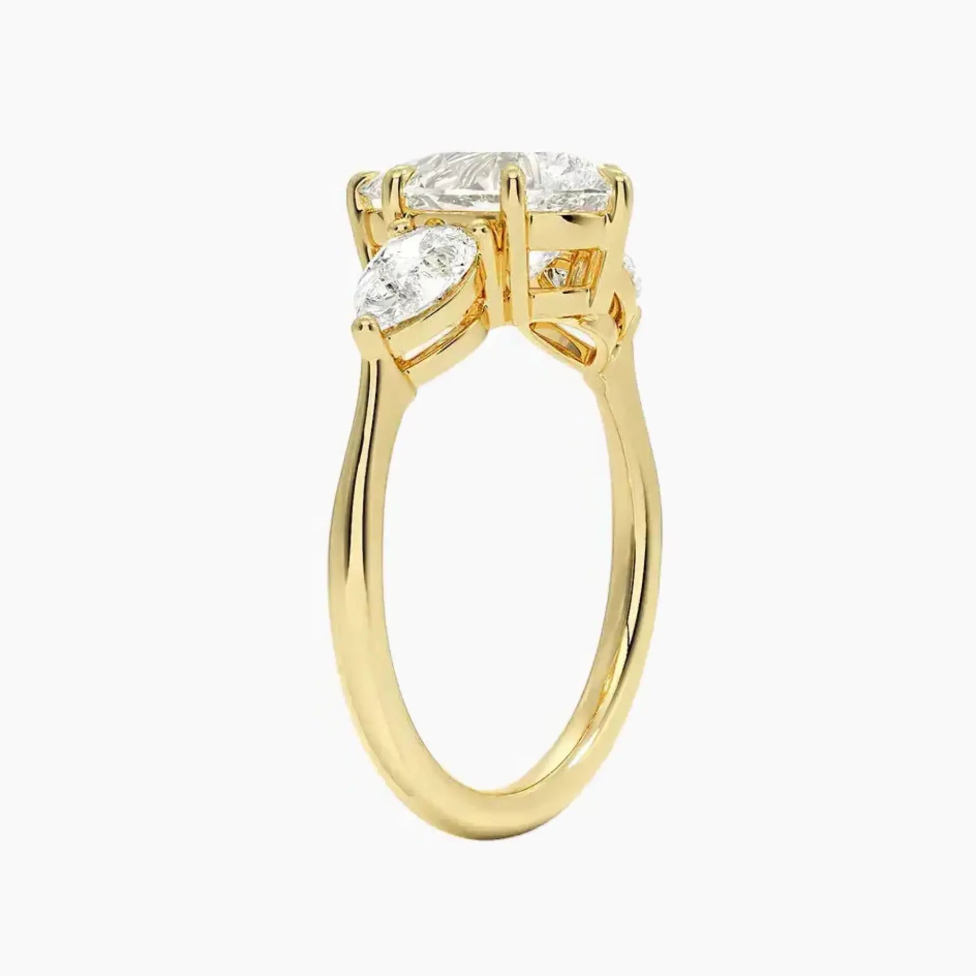 Calliope Pear Three Stone 2 Carat Lab Grown Diamond Engagement Ring in 14K Rose Gold