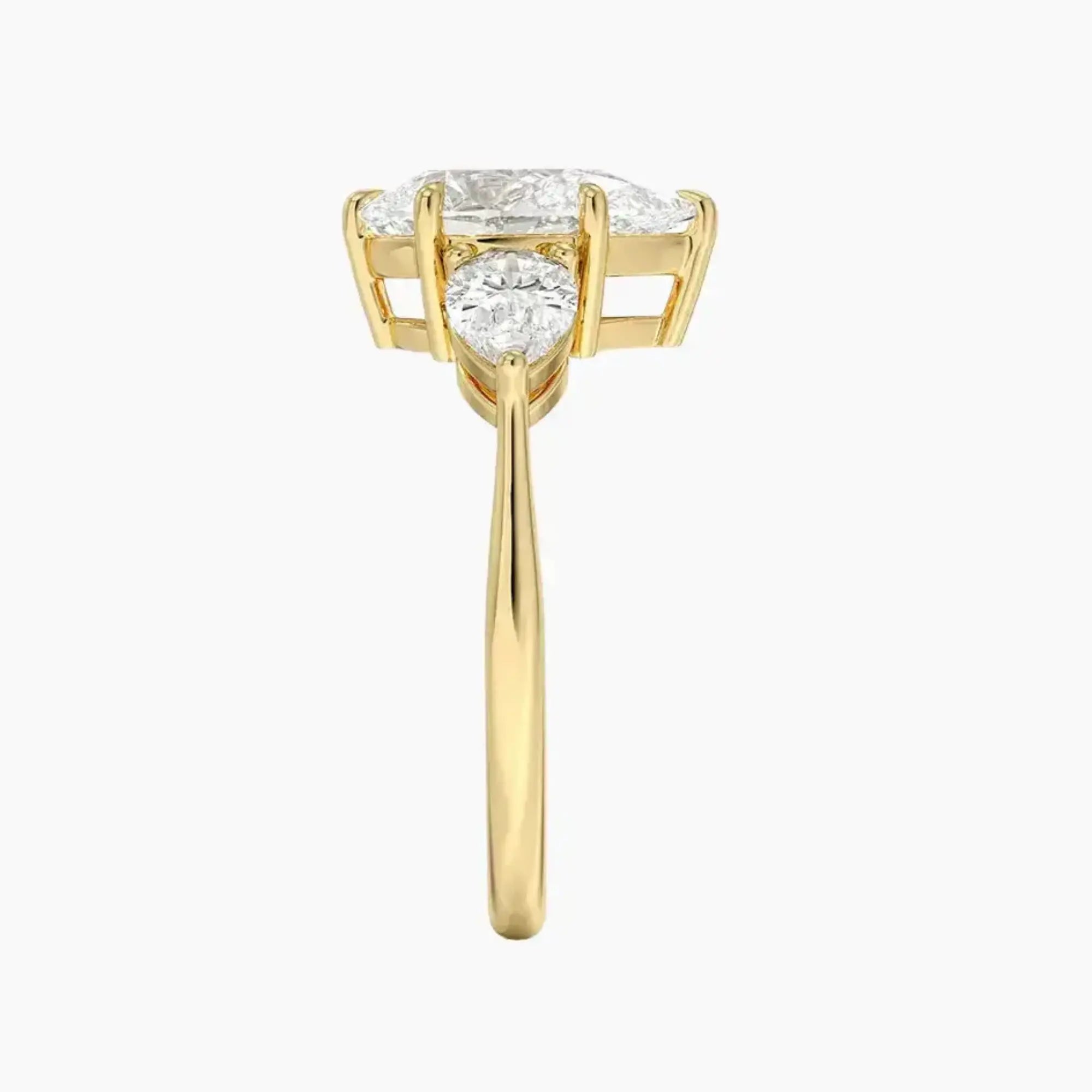 Calliope Pear Three Stone 1 Carat Lab Grown Diamond Engagement Ring in 18K White Gold