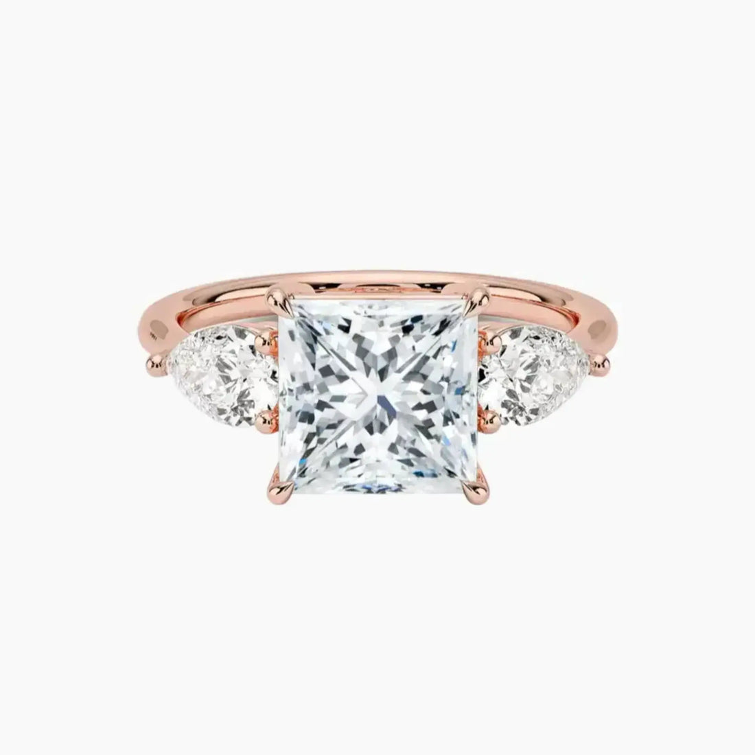 Calliope Princess Three Stone Diamond Ring Setting in 14K Yellow Gold