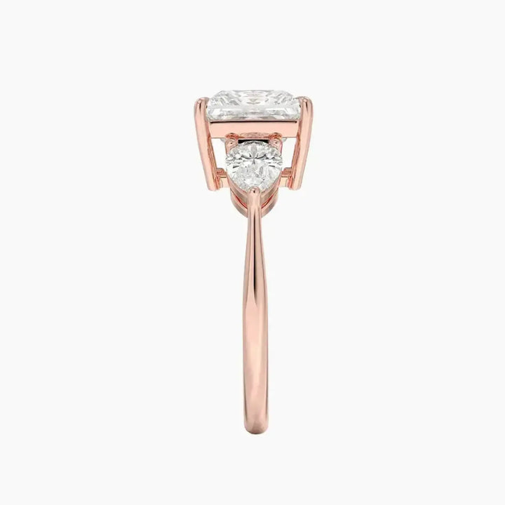 Calliope Princess Three Stone 1.5 Carat Lab Grown Diamond Engagement Ring in 18K Yellow Gold