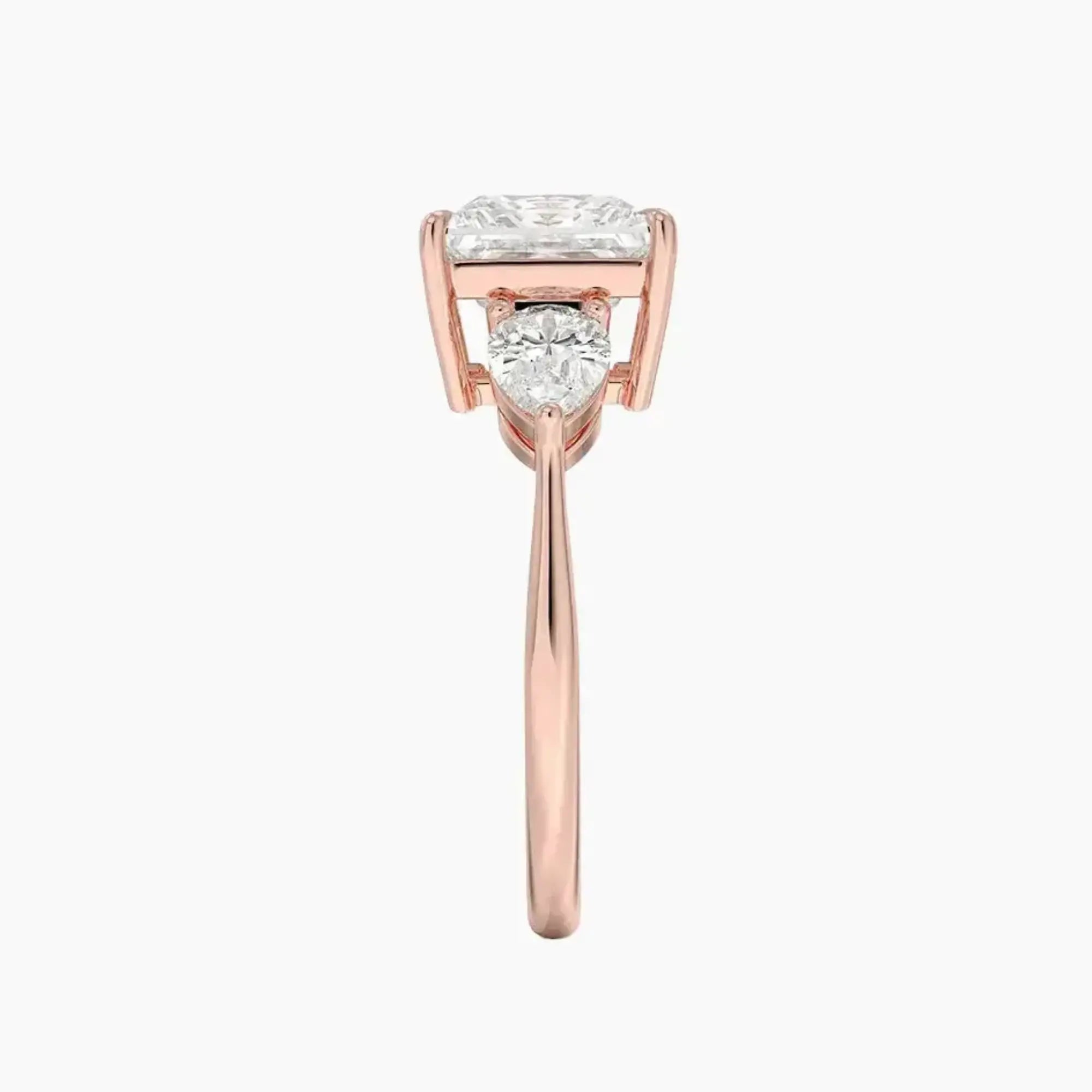 Calliope Princess Three Stone Diamond Ring Setting in 14K Yellow Gold