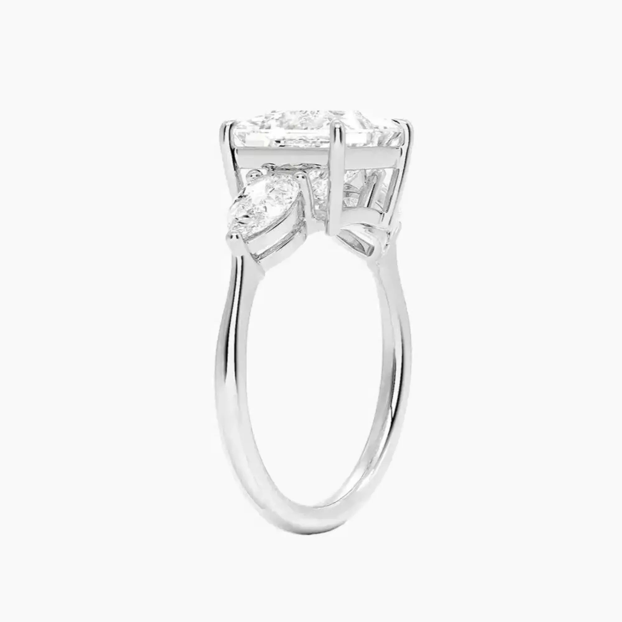Calliope Princess Three Stone 2.5 Carat Lab Grown Diamond Engagement Ring in 14K White Gold