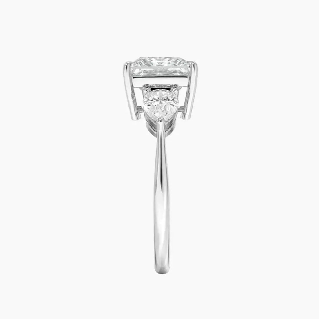 Calliope Princess Three Stone 2.5 Carat Lab Grown Diamond Engagement Ring in 14K Yellow Gold