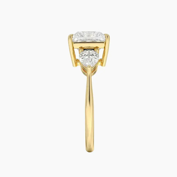 Calliope Princess Three Stone 3 Carat Lab Grown Diamond Engagement Ring in 18K Rose Gold