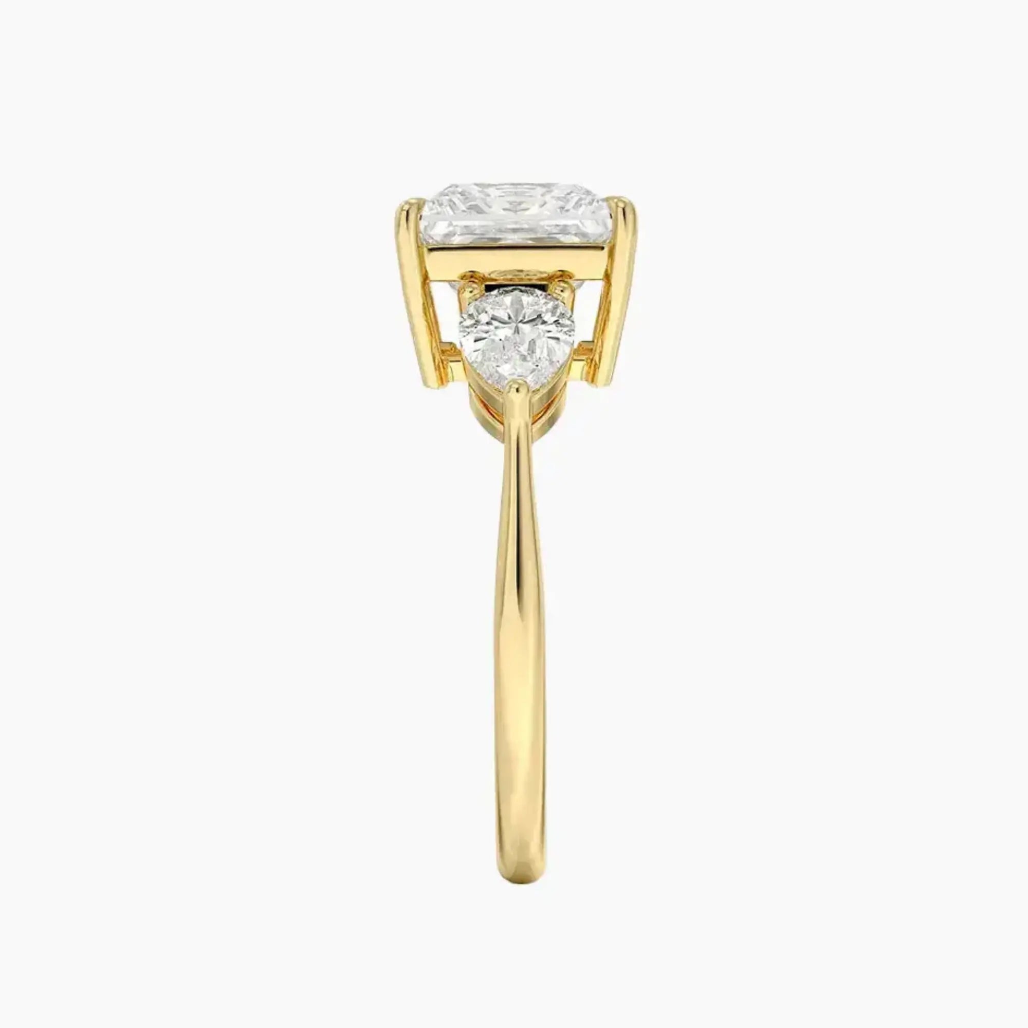 Calliope Princess Three Stone Diamond Ring Setting in 14K Rose Gold