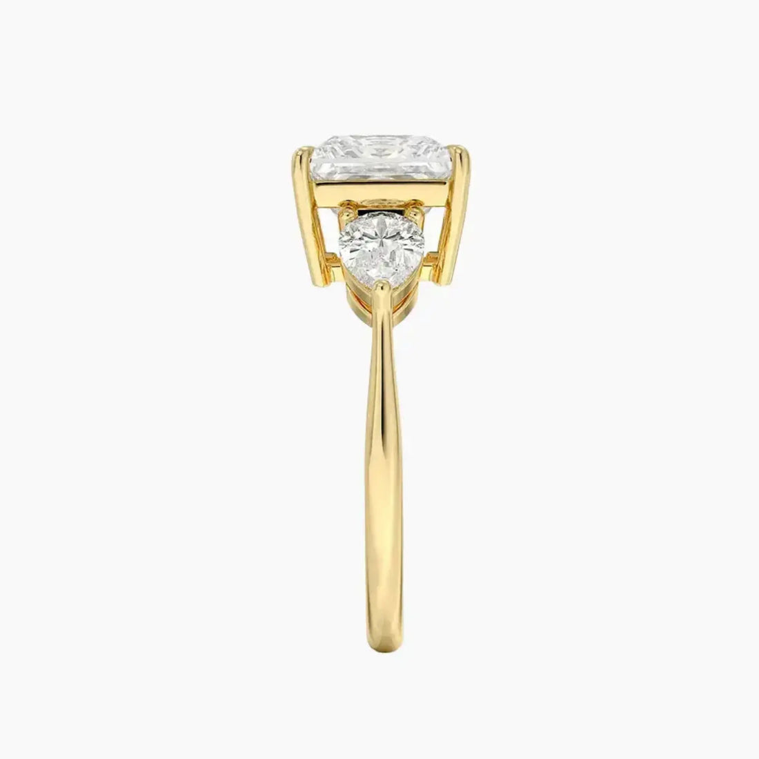 Calliope Princess Three Stone Diamond Ring Setting in 14K Rose Gold