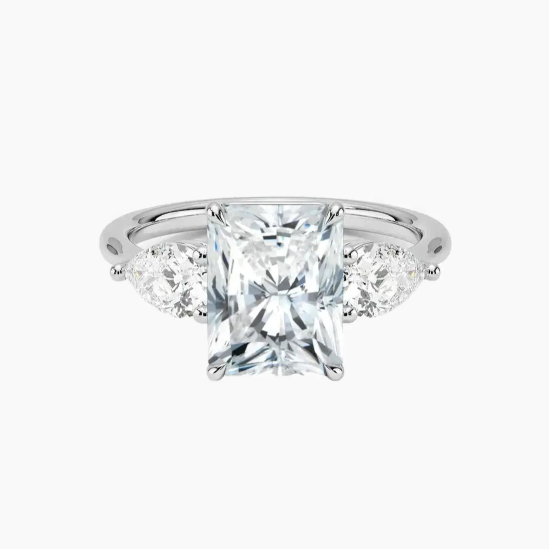 Calliope Radiant Three Stone 1 Carat Lab Grown Diamond Engagement Ring in 14K Rose Gold
