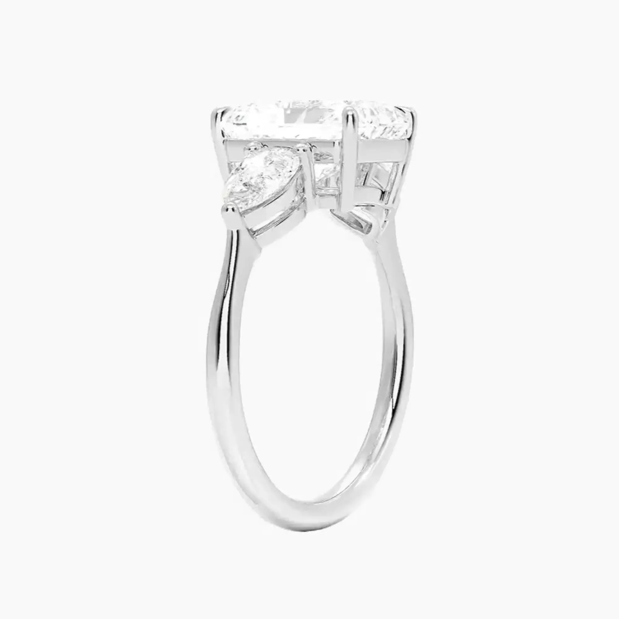 Calliope Radiant Three Stone 1.5 Carat Lab Grown Diamond Engagement Ring in 14K Yellow Gold