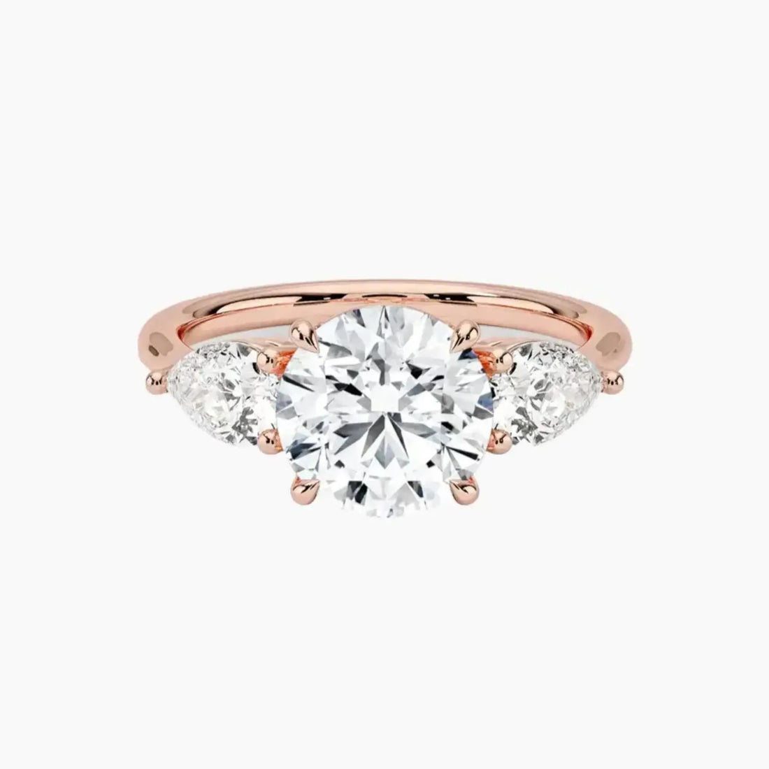 Calliope Round Three Stone 1.5 Carat Lab Grown Diamond Engagement Ring in 14K White Gold