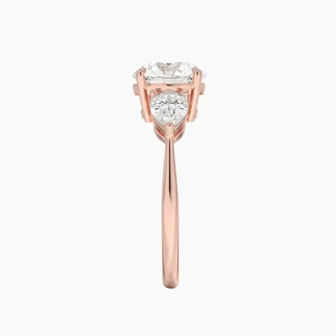 Calliope Round Three Stone Diamond Ring Setting in 18K White Gold