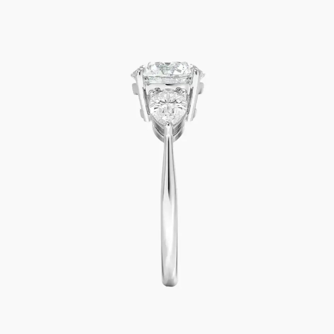 Calliope Round Three Stone 1.5 Carat Lab Grown Diamond Engagement Ring in 14K White Gold