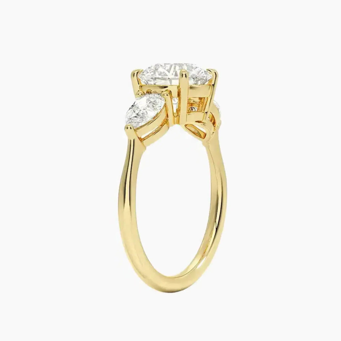 Calliope Round Three Stone 1.5 Carat Lab Grown Diamond Engagement Ring in 18K Rose Gold