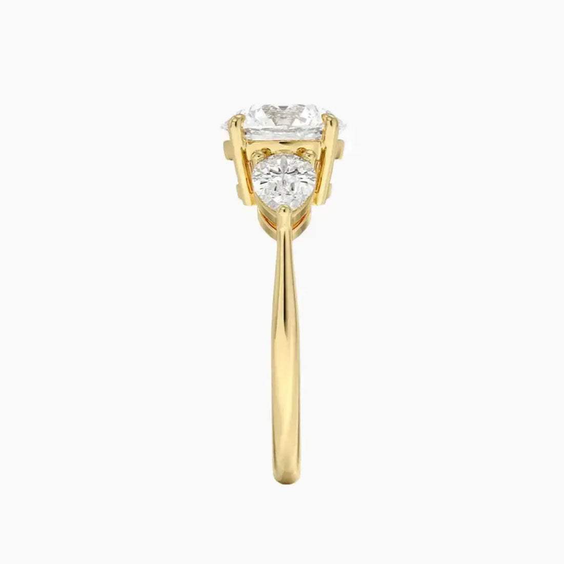 Calliope Round Three Stone Diamond Ring Setting in 18K Rose Gold