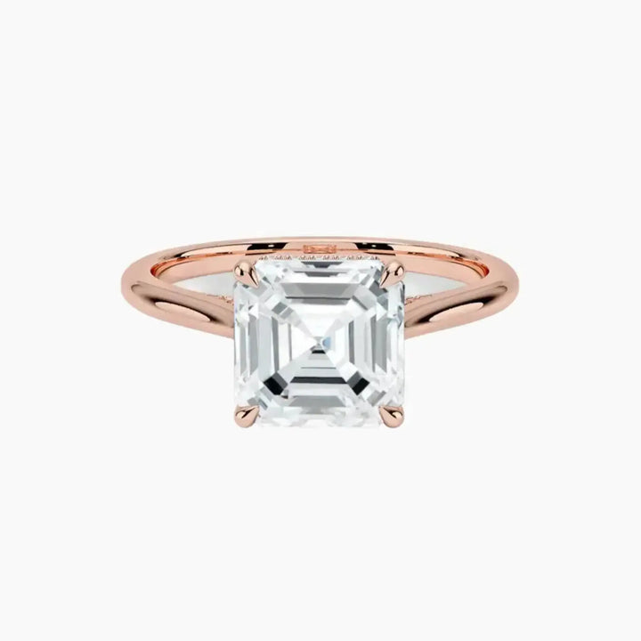 Hestia Asscher Hidden Halo 1.5 Carat Lab Grown Diamond Engagement Ring in 18K Rose Gold