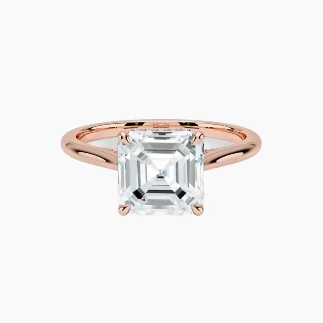 Hestia Asscher Hidden Halo 1.5 Carat Lab Grown Diamond Engagement Ring in 14K White Gold