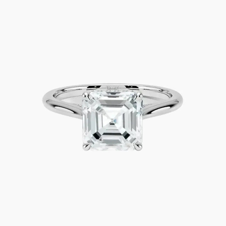 Hestia Asscher Hidden Halo 1.5 Carat Lab Grown Diamond Engagement Ring in 18K White Gold