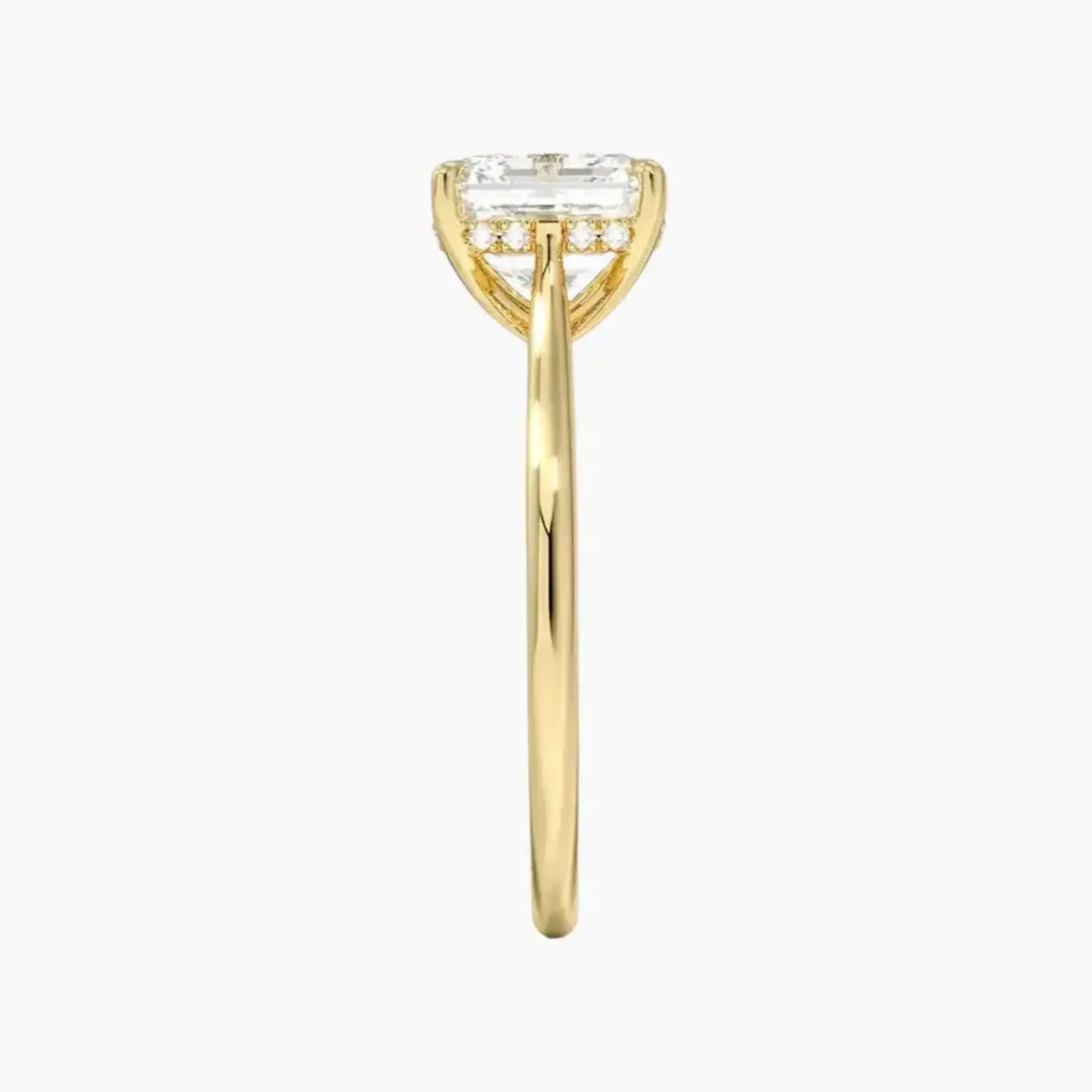 Hestia Asscher Hidden Halo 2 Carat Lab Grown Diamond Engagement Ring in 18K Rose Gold