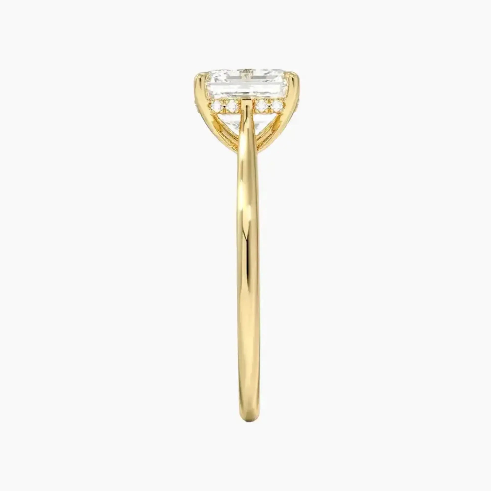 Hestia Asscher Hidden Halo 1 Carat Lab Grown Diamond Engagement Ring in 18K Yellow Gold