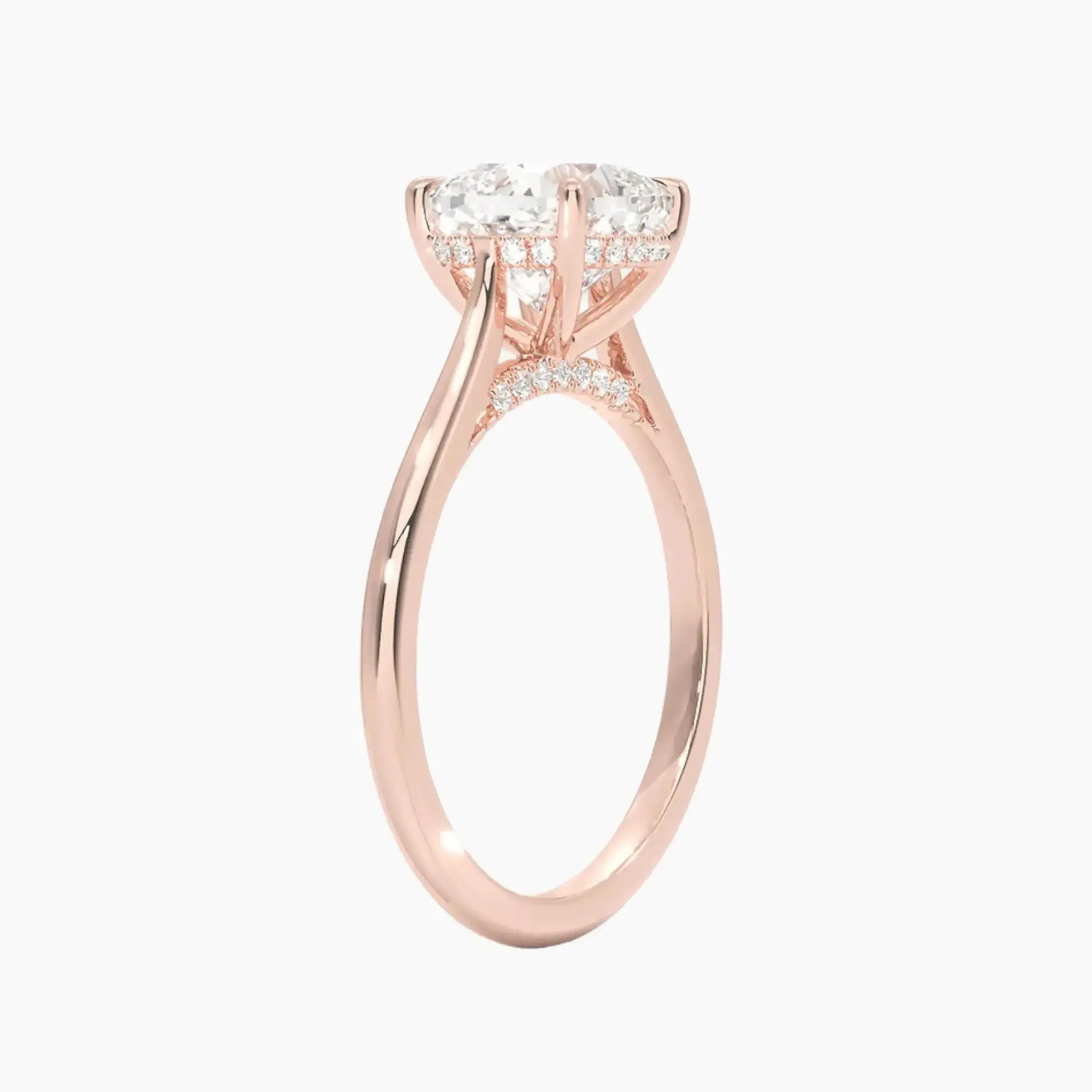 Hestia Cushion Hidden Halo 2.5 Carat Lab Grown Diamond Engagement Ring in 14K White Gold