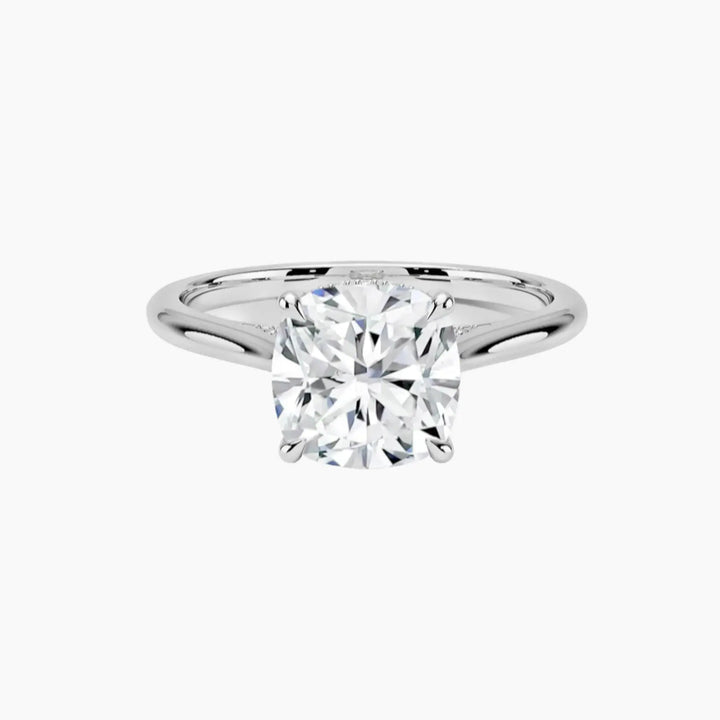 Hestia Cushion Hidden Halo 3 Carat Lab Grown Diamond Engagement Ring in 18K Yellow Gold