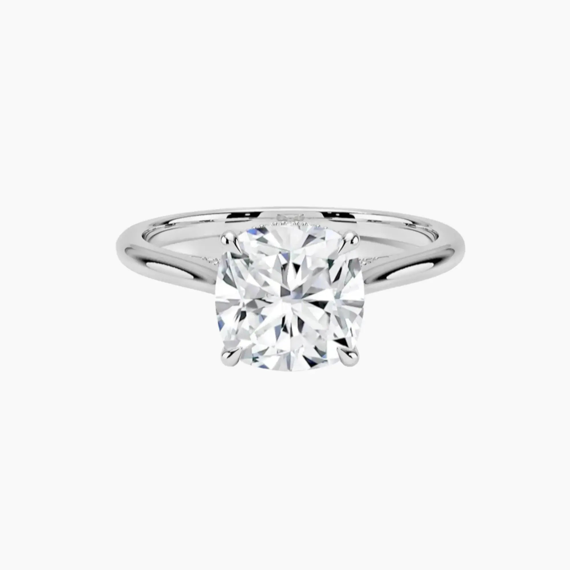 Hestia Cushion Hidden Halo 1 Carat Lab Grown Diamond Engagement Ring in 14K Rose Gold