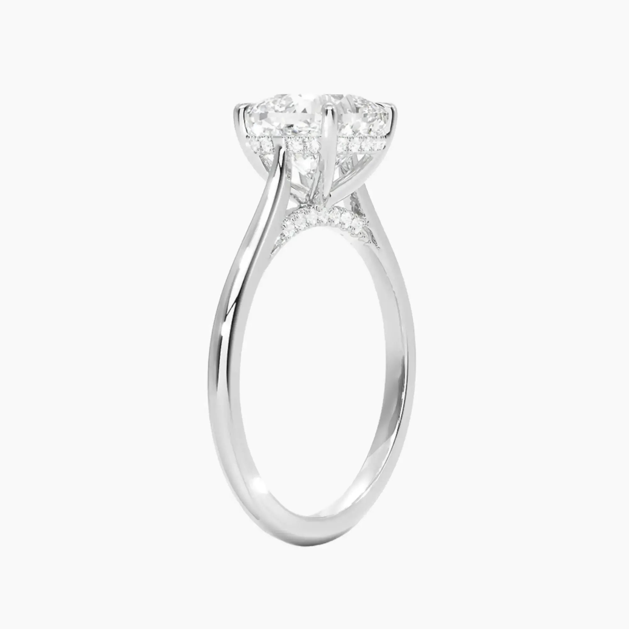 Hestia Cushion Hidden Halo 2.5 Carat Lab Grown Diamond Engagement Ring in 14K Rose Gold