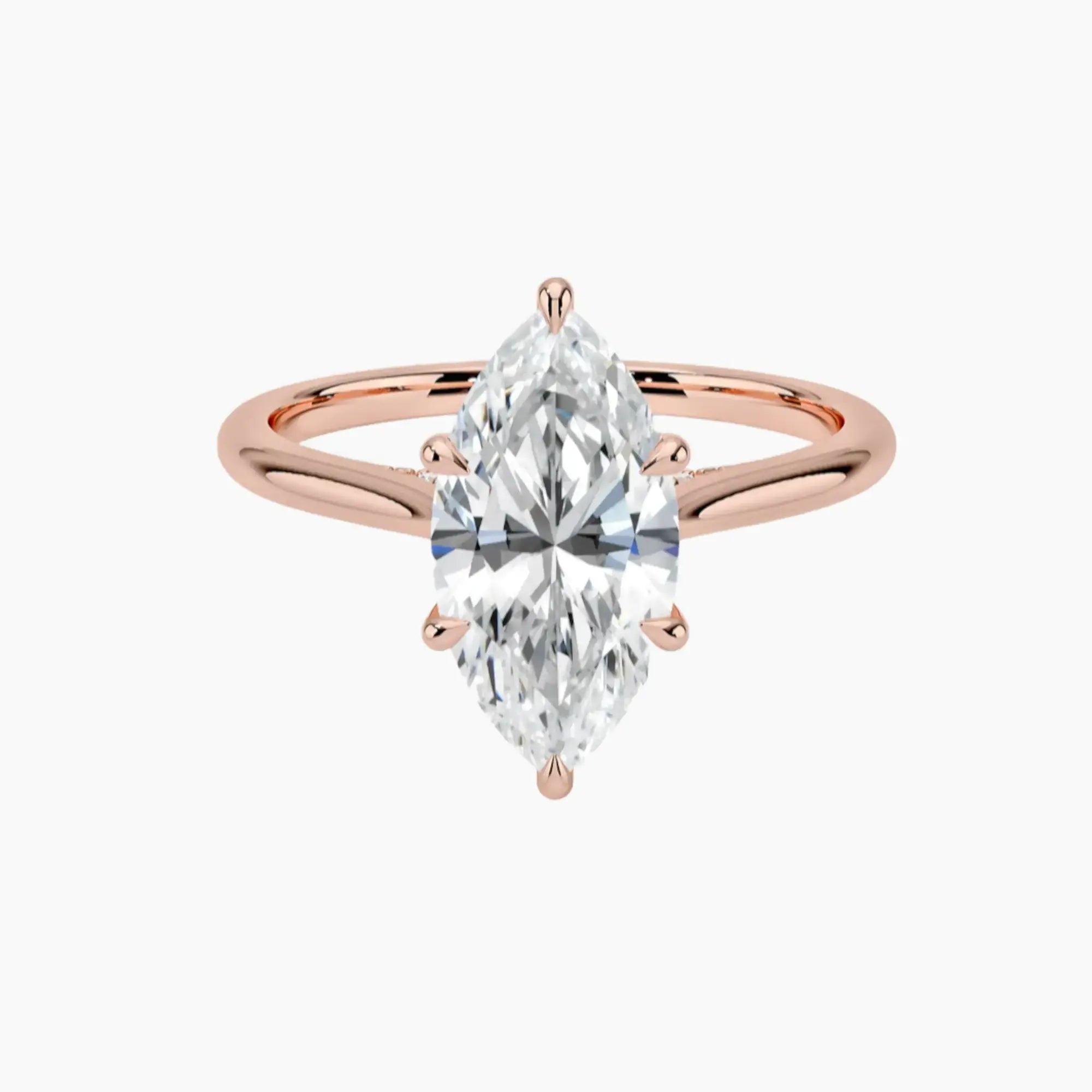 Hestia Marquise Hidden Halo 3 Carat Lab Grown Diamond Engagement Ring in 18K Yellow Gold
