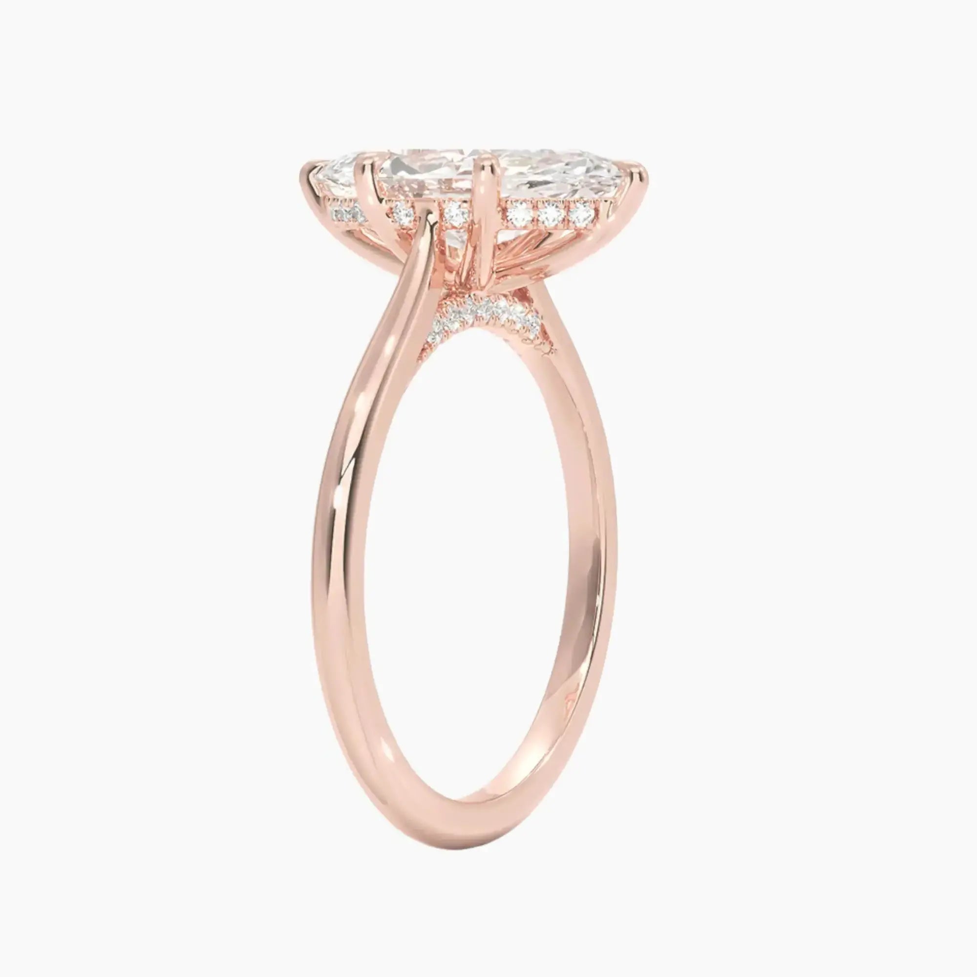 Hestia Marquise Hidden Halo 3 Carat Lab Grown Diamond Engagement Ring in 14K White Gold
