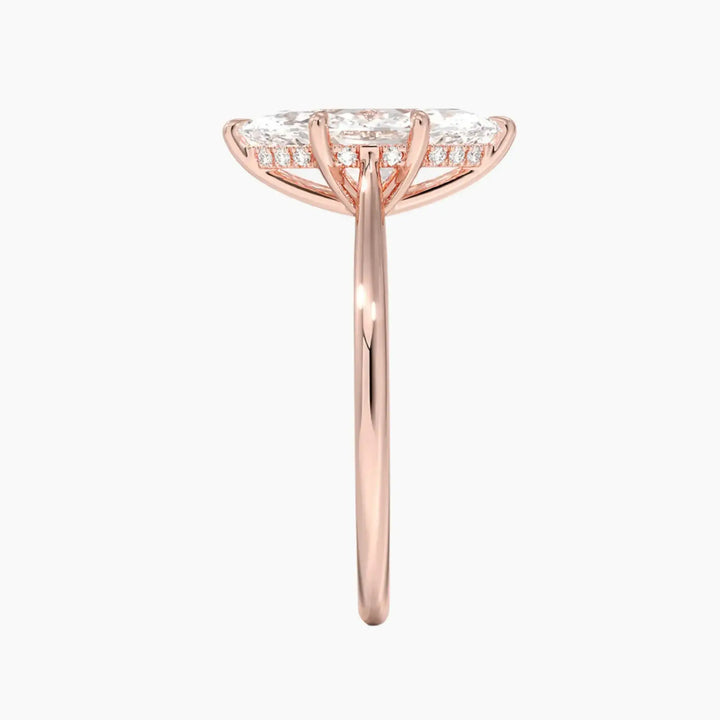 Hestia Marquise Hidden Halo 2.5 Carat Lab Grown Diamond Engagement Ring in 14K Yellow Gold