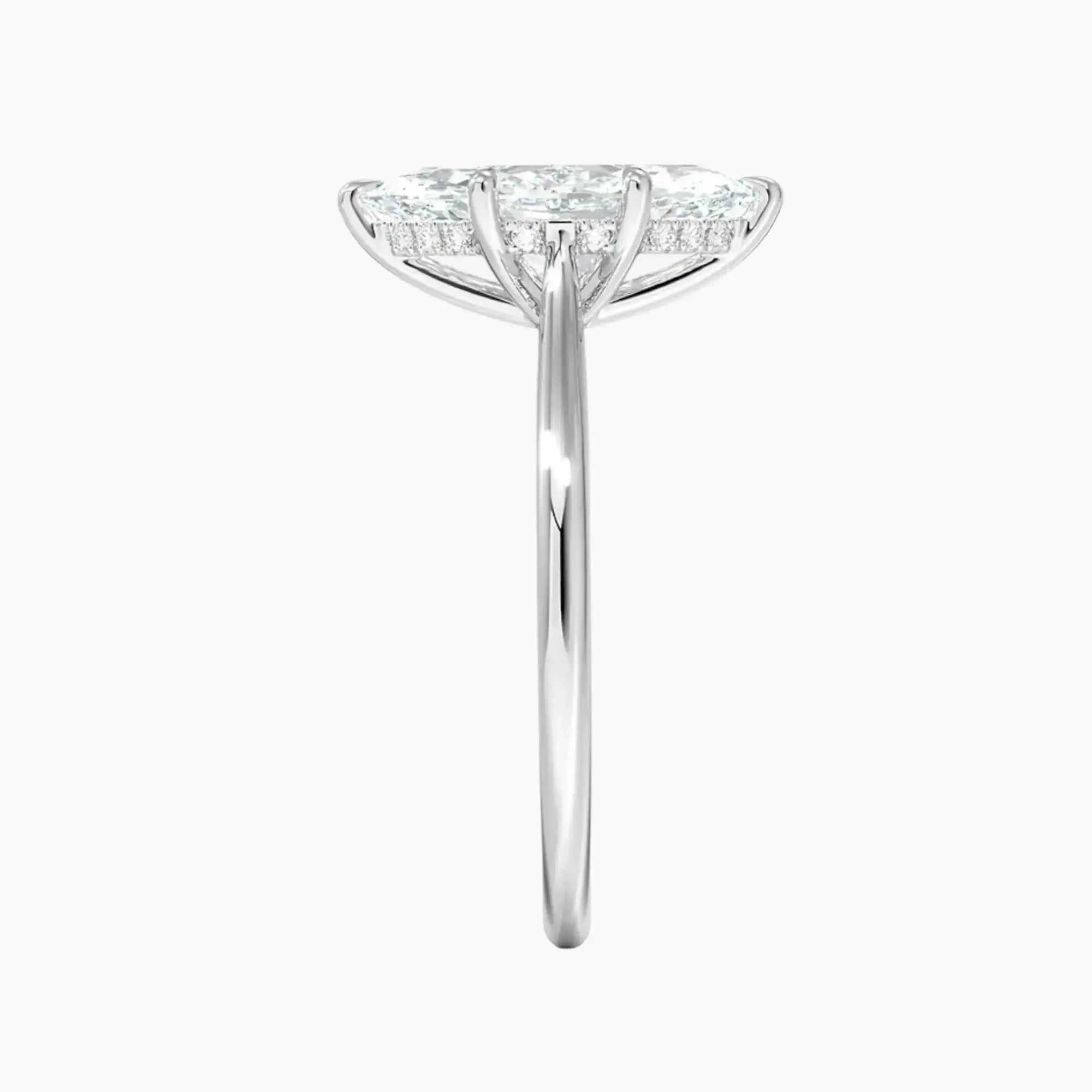 Hestia Marquise Hidden Halo 3 Carat Lab Grown Diamond Engagement Ring in 14K White Gold