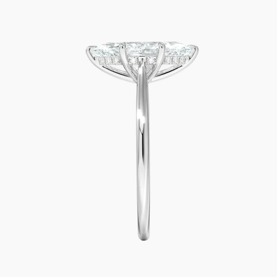 Hestia Marquise Hidden Halo 3 Carat Lab Grown Diamond Engagement Ring in 14K White Gold