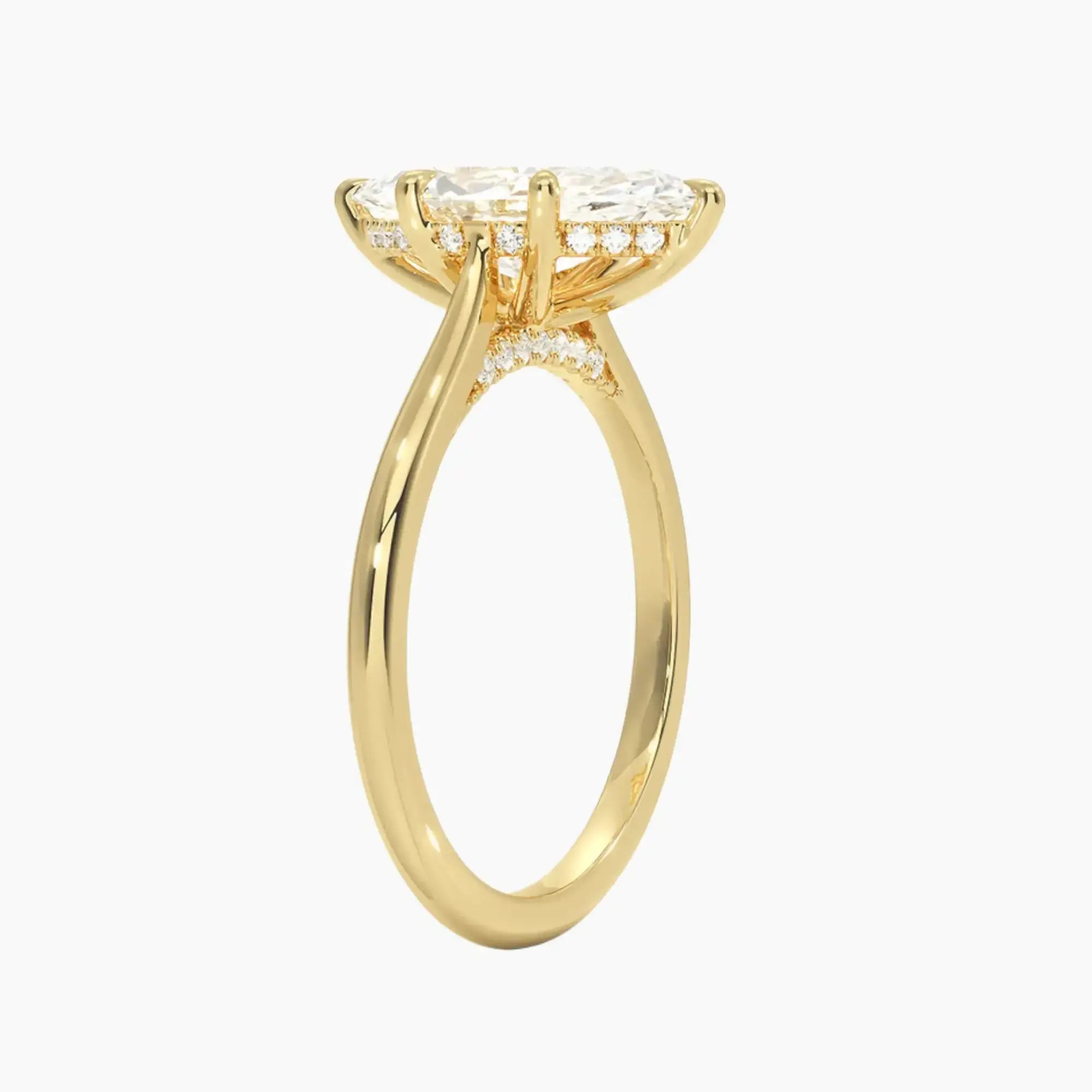 Hestia Marquise Hidden Halo 3 Carat Lab Grown Diamond Engagement Ring in 14K White Gold