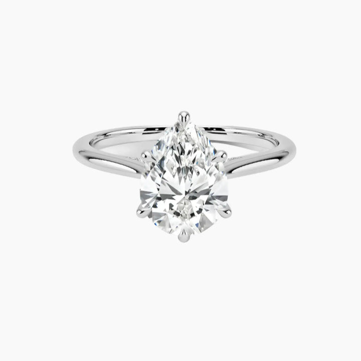 Hestia Pear Hidden Halo 1 Carat Lab Grown Diamond Engagement Ring in 14K White Gold