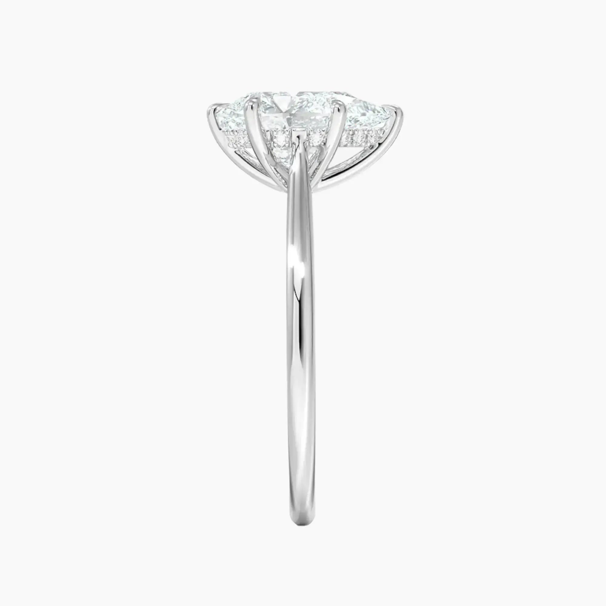 Hestia Pear Hidden Halo 1 Carat Lab Grown Diamond Engagement Ring in 18K White Gold
