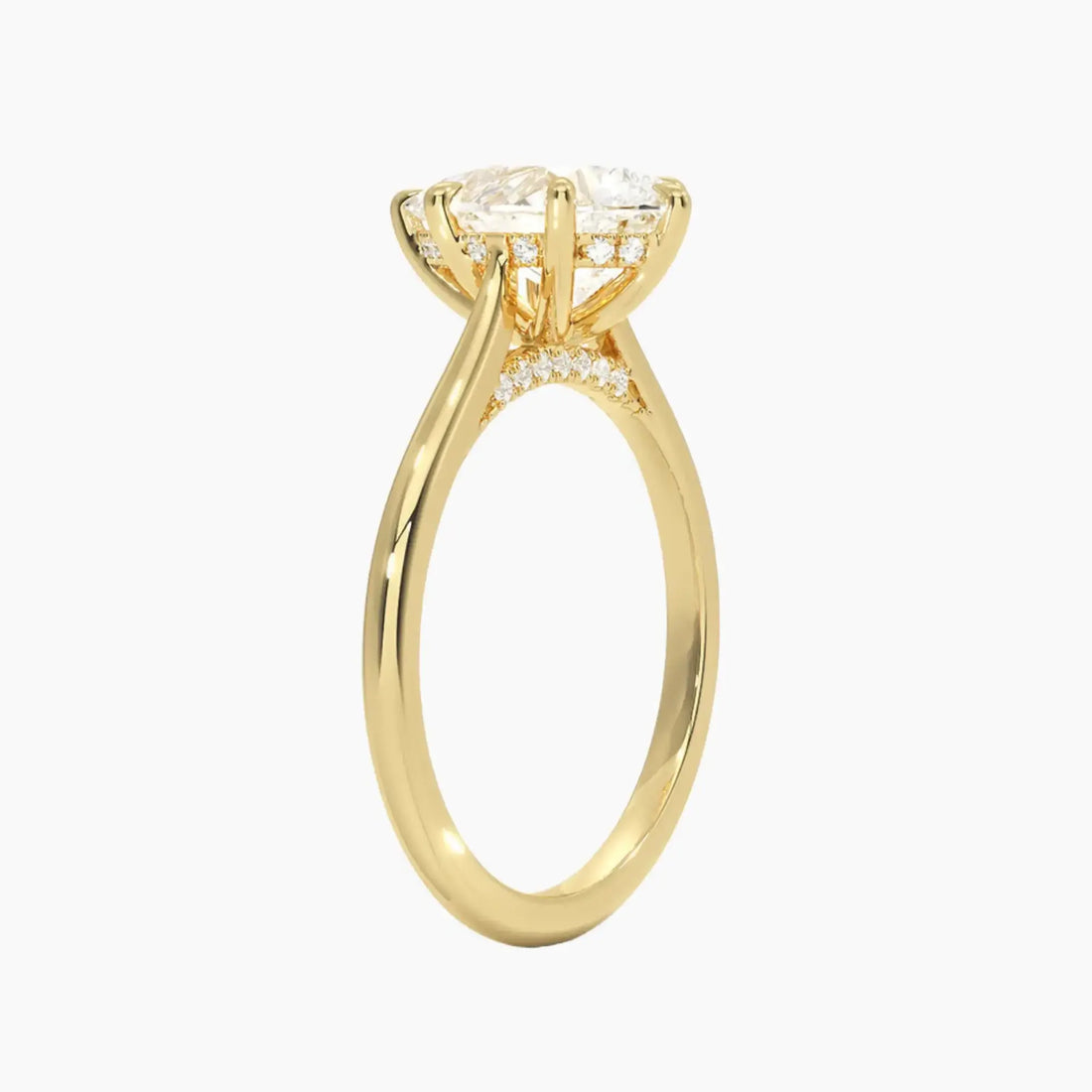 Hestia Pear Hidden Halo 1.5 Carat Lab Grown Diamond Engagement Ring in 18K Rose Gold