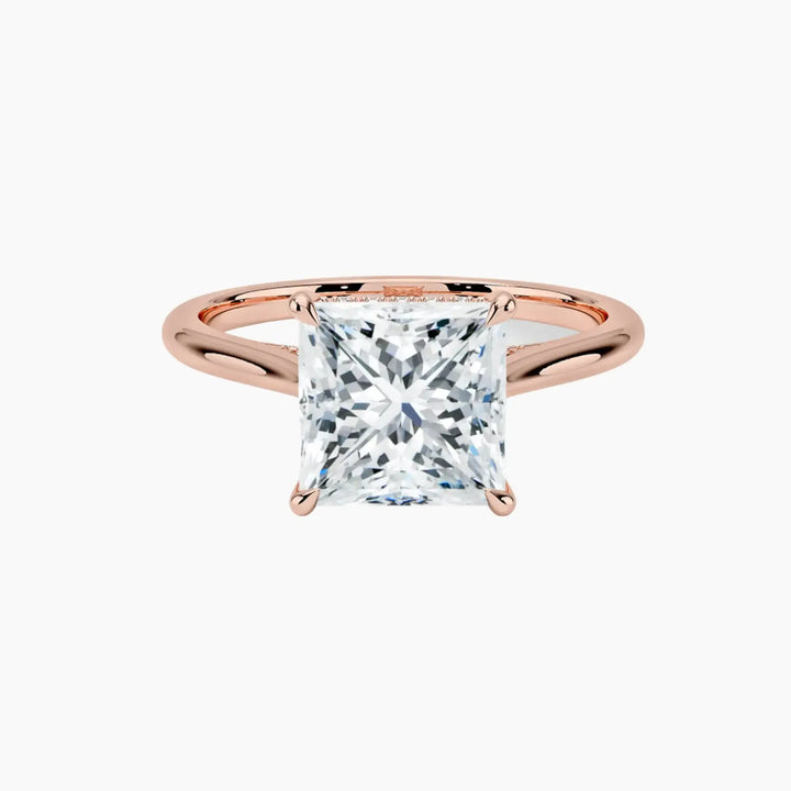 Hestia Princess Hidden Halo 1.5 Carat Lab Grown Diamond Engagement Ring in 14K Rose Gold