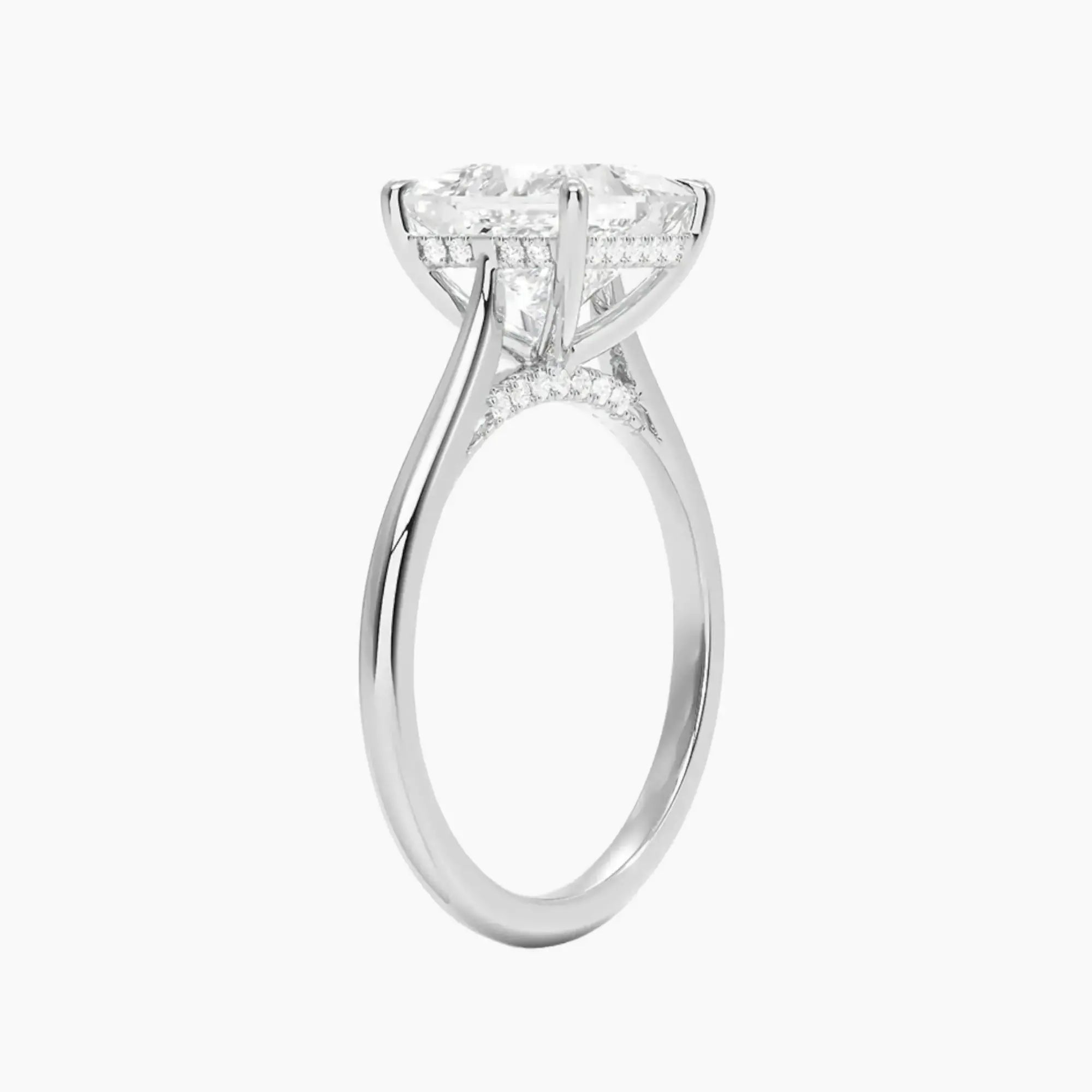 Hestia Princess Hidden Halo 3 Carat Lab Grown Diamond Engagement Ring in 18K Yellow Gold