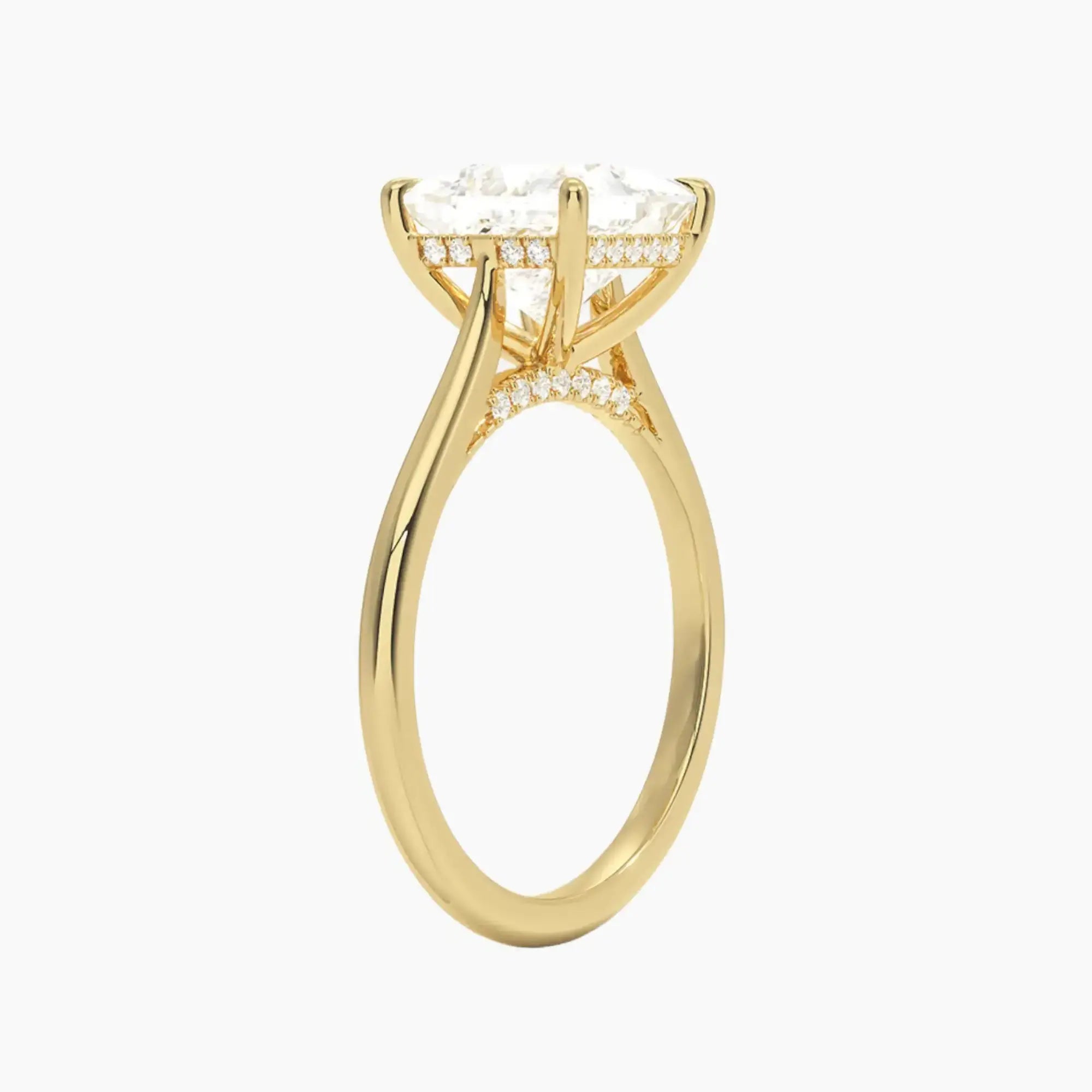 Hestia Princess Hidden Halo 2.5 Carat Lab Grown Diamond Engagement Ring in 14K White Gold