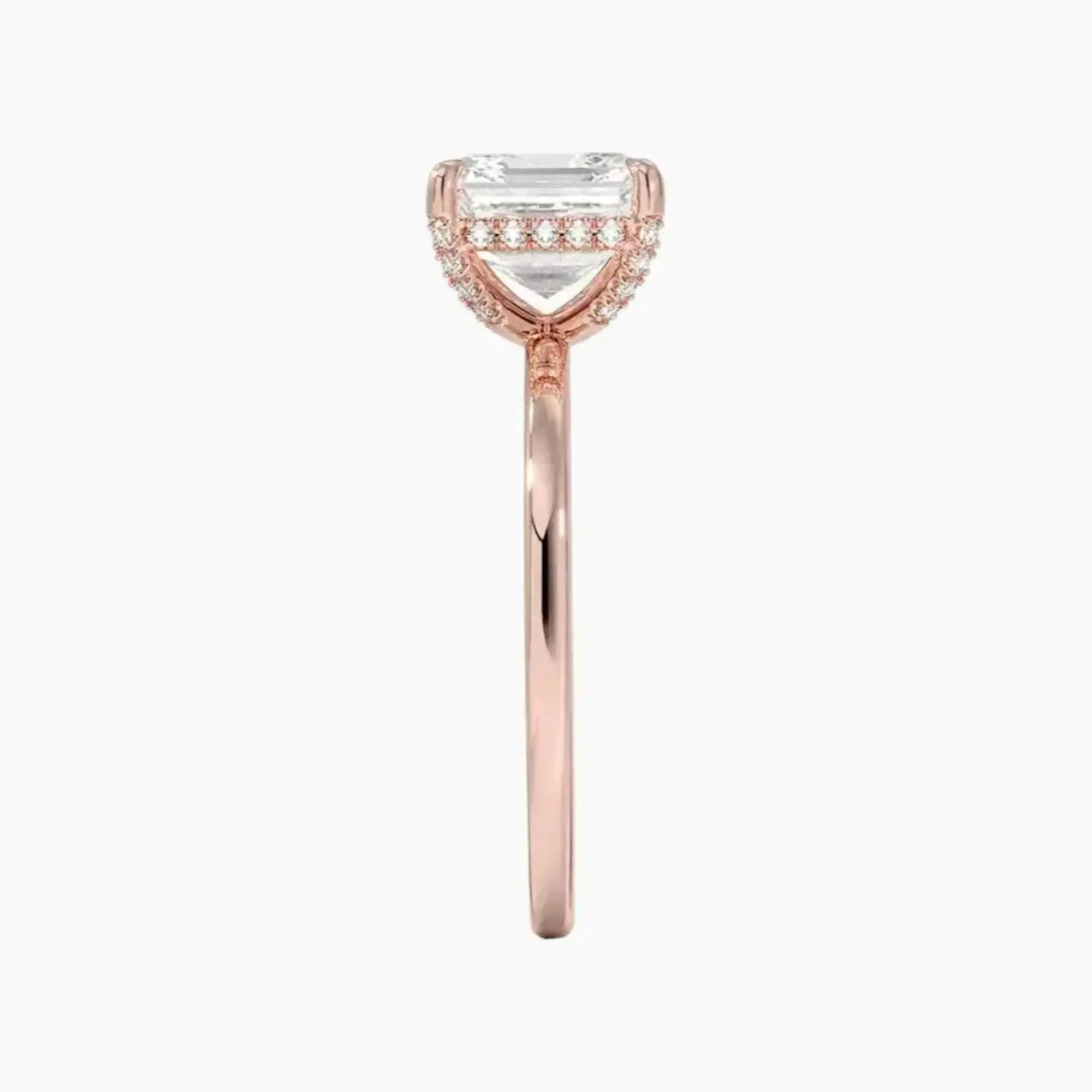 Dahlia Asscher Hidden Halo 1.5 Carat Lab Grown Diamond Engagement Ring in 18K White Gold