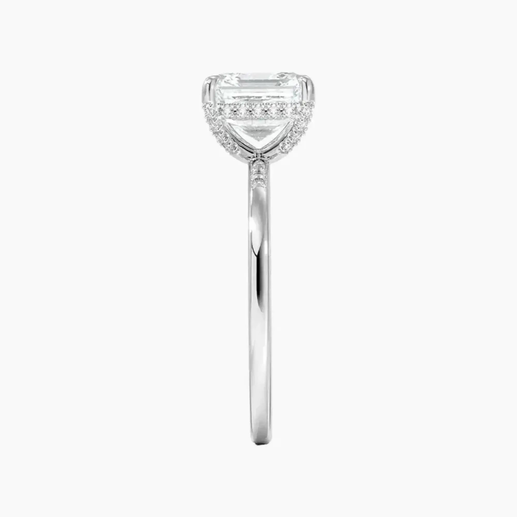 Dahlia Asscher Hidden Halo 2 Carat Lab Grown Diamond Engagement Ring in 18K Yellow Gold