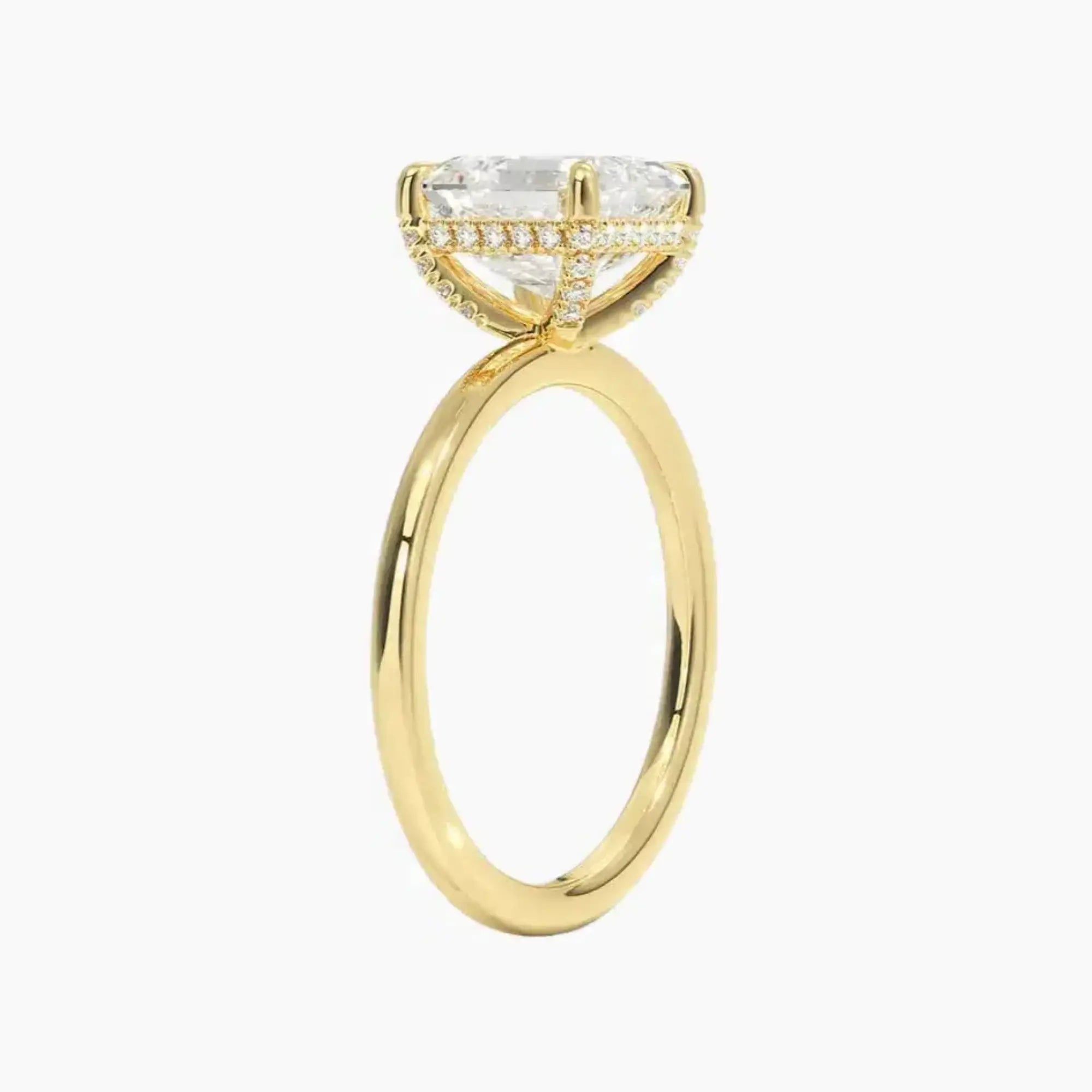 Dahlia Asscher Hidden Halo 1.5 Carat Lab Grown Diamond Engagement Ring in 18K White Gold