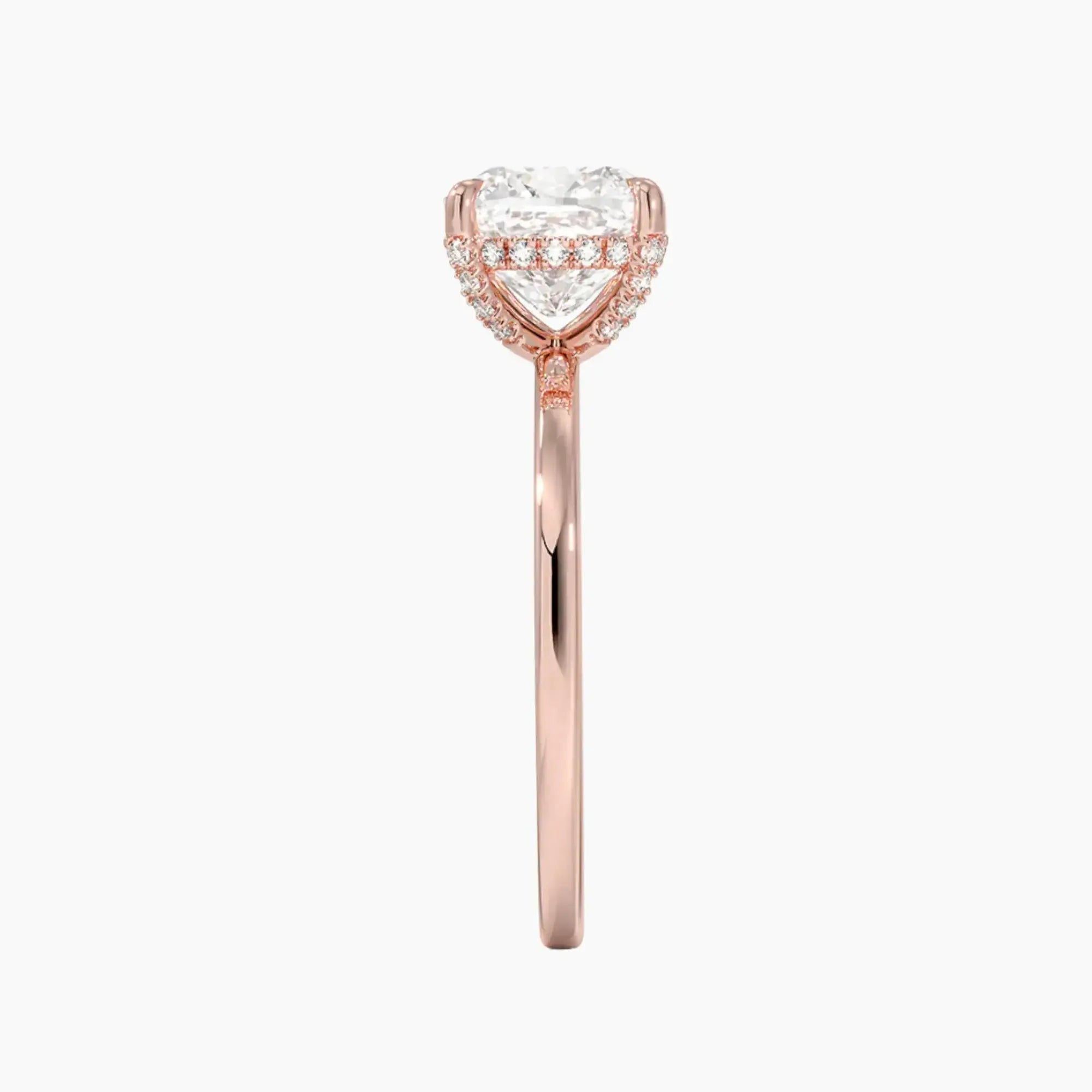 Dahlia Cushion Hidden Halo 1.5 Carat Lab Grown Diamond Engagement Ring in 18K White Gold