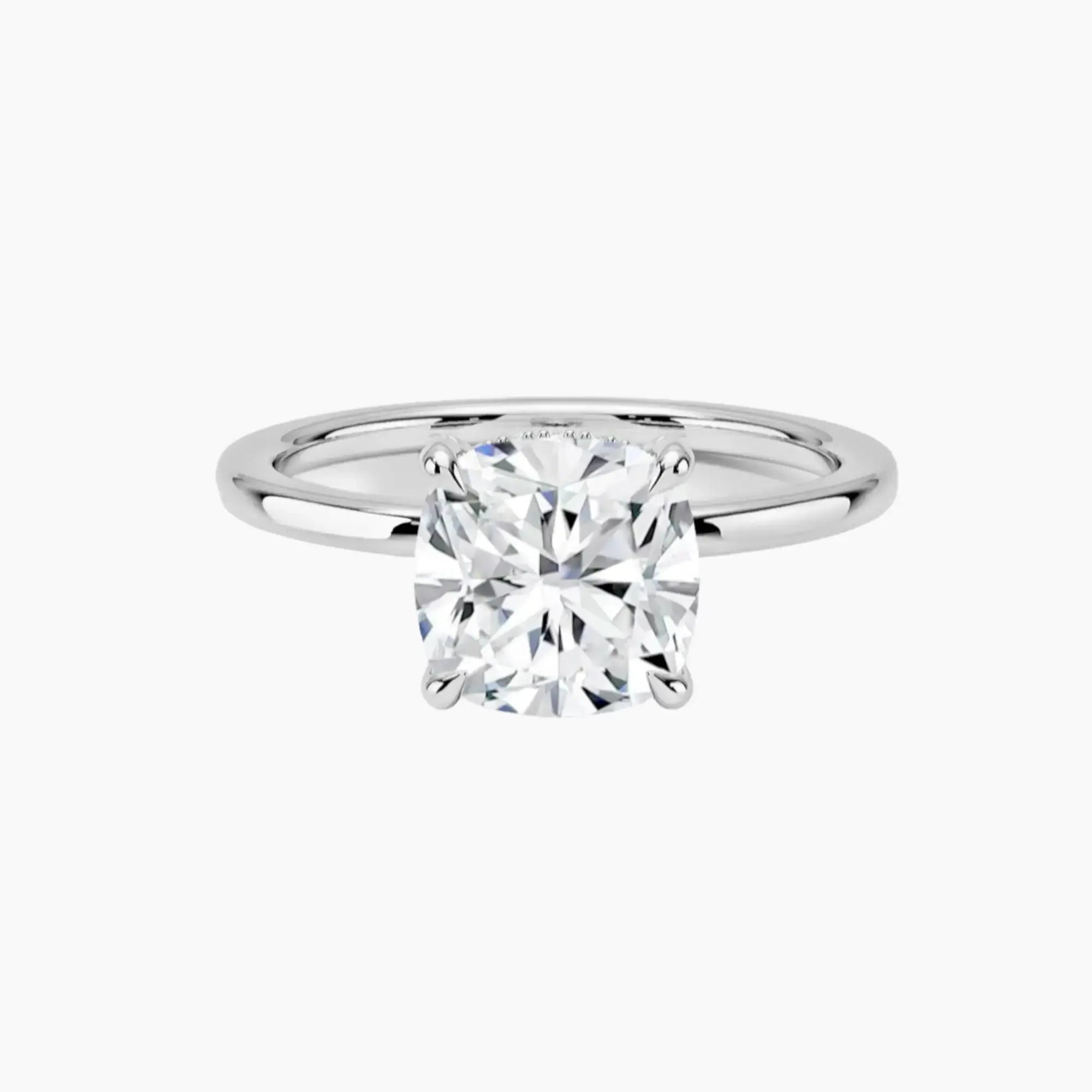Dahlia Cushion Hidden Halo 2.5 Carat Lab Grown Diamond Engagement Ring in 18K Rose Gold